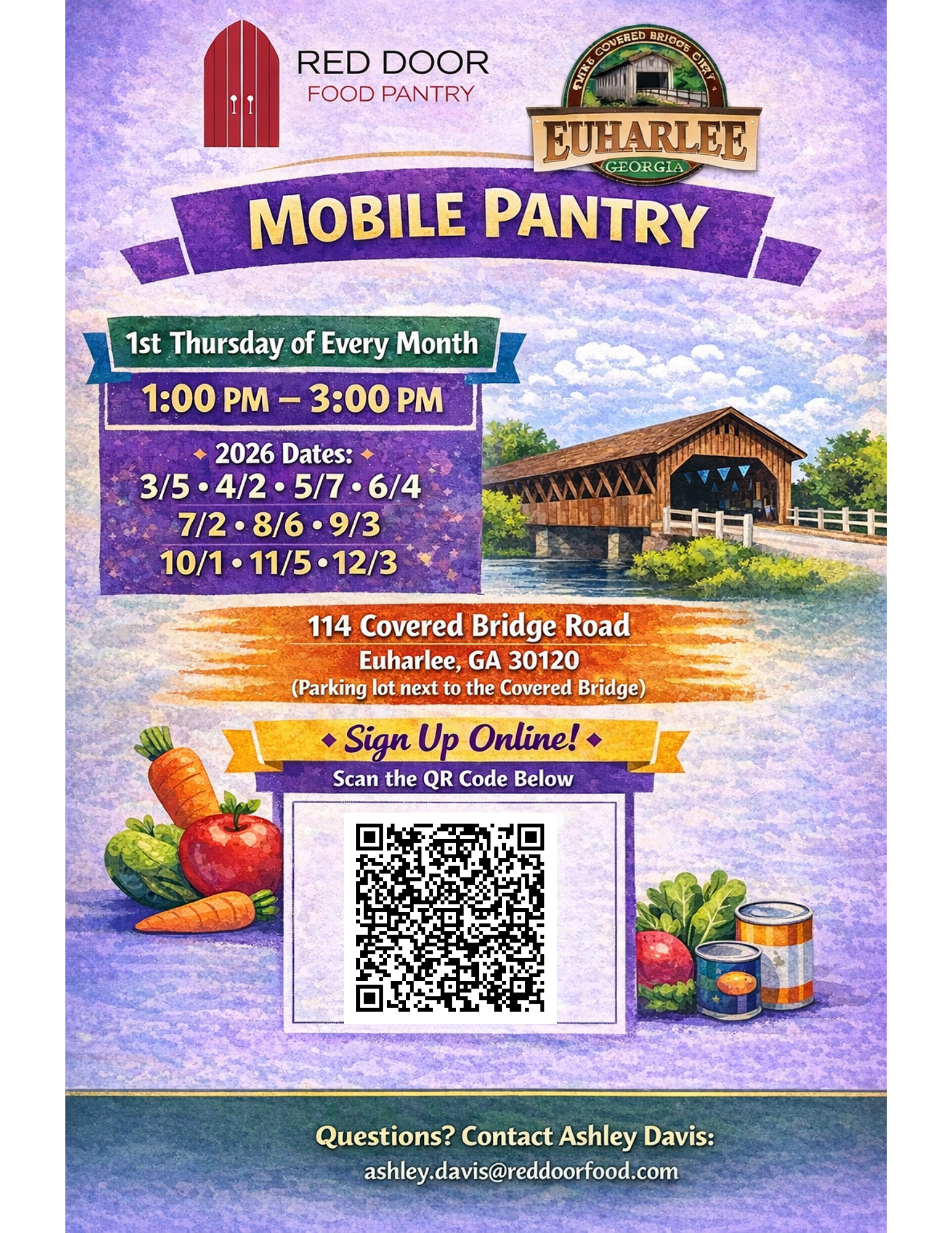 Mobile Food Pantry with Red Door